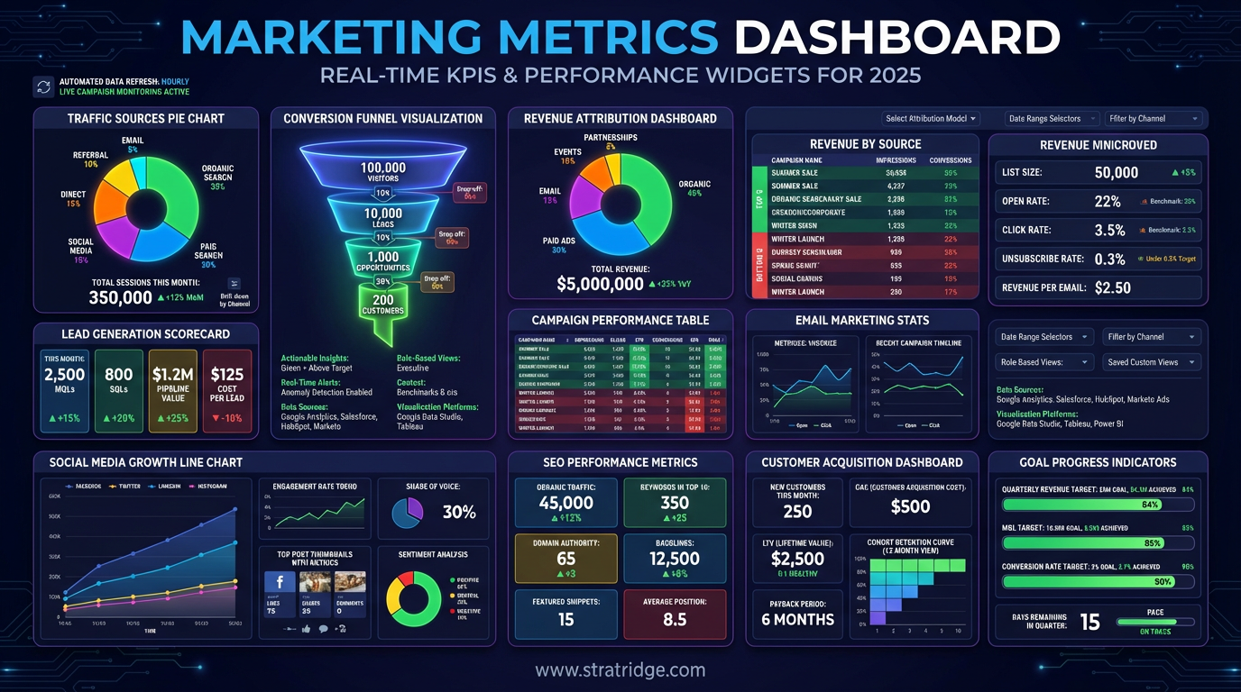 Marketing metrics dashboard