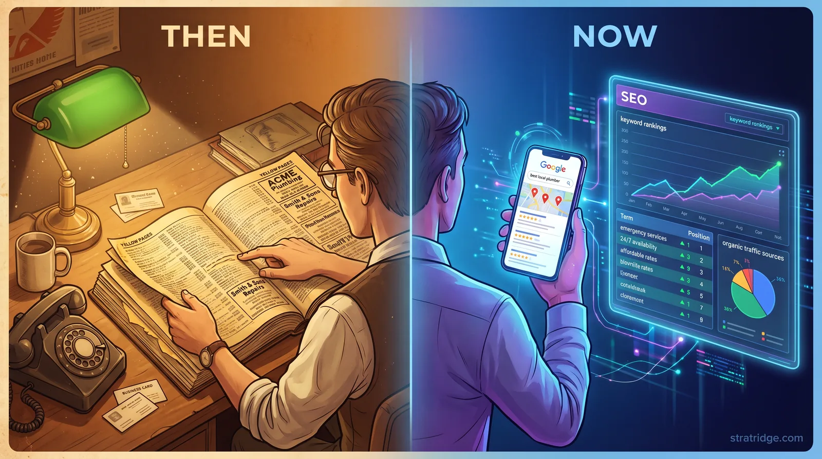 Then & Now — The Revolution in Search Marketing: From Yellow Pages to AI-powered search intent