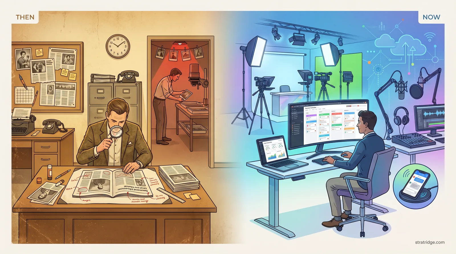 Then & Now — The Change in Content Marketing: From printed magazines to always-on digital content ecosystems